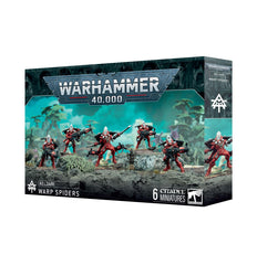 Games Workshop Warp Spiders assembly pose for dramatic tabletop display.