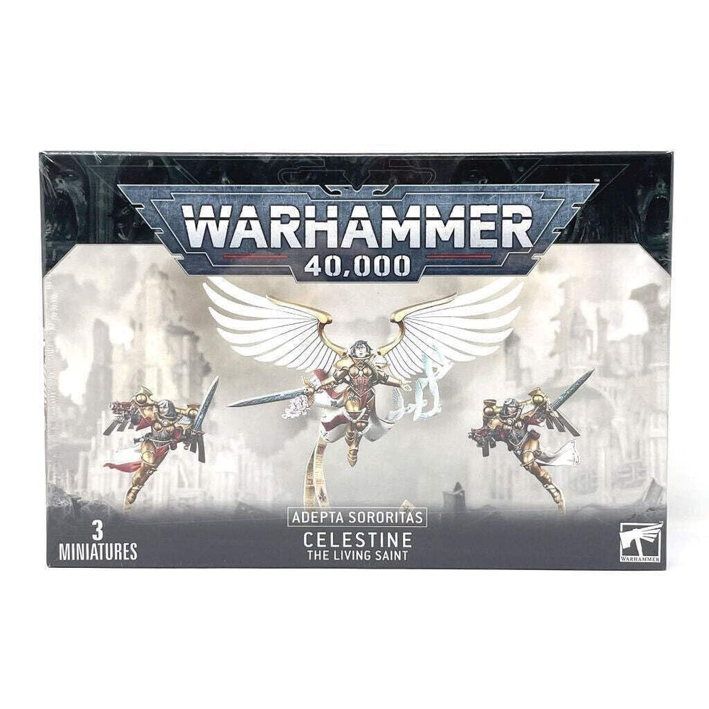 Games Workshop Celestine the Living Saint with wings, ideal centerpiece for dramatic Warhammer 40k displays