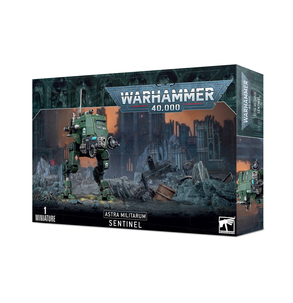 Games Workshop Warhammer 40K Sentinel with varied armaments enables dynamic battle setups.