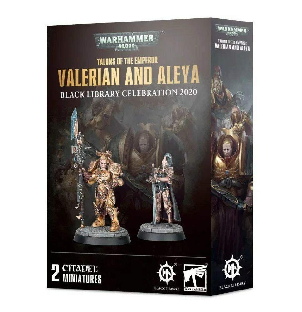 Games Workshop Warhammer 40k Valerian and Aleya pose ideal for tabletop battles and diorama displays.