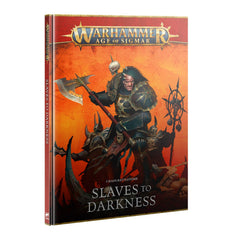 Games Workshop Warhammer Age of Sigmar battletome Slaves to Darkness cover art, ideal for quick reference and inspiration