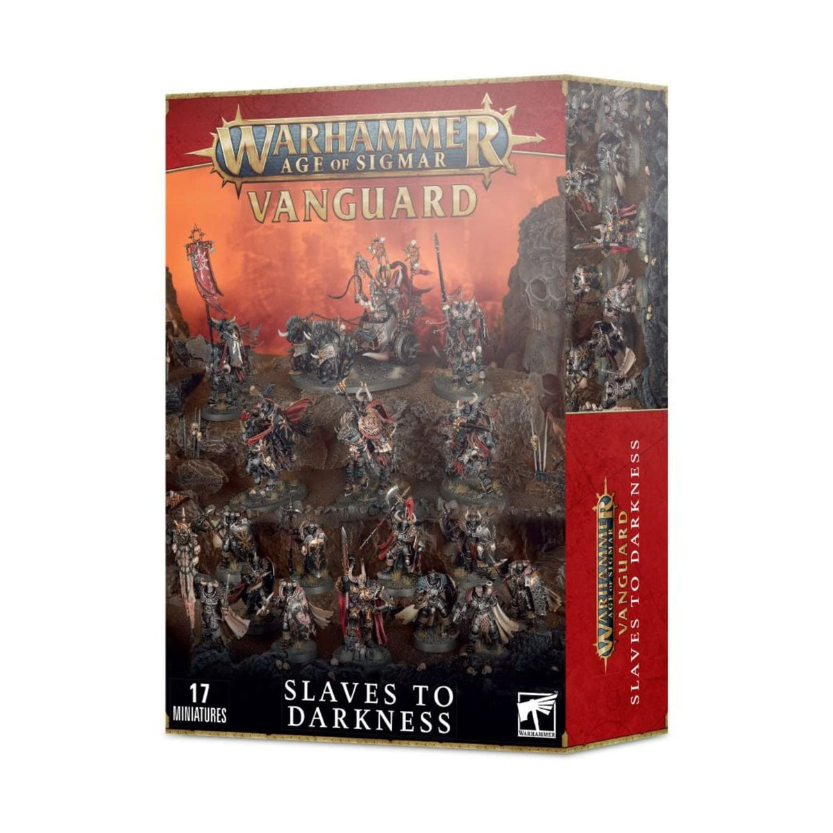 Warhammer Age of Sigmar Vanguard: Slaves to Darkness miniatures ready to assemble and paint for tabletop battles.