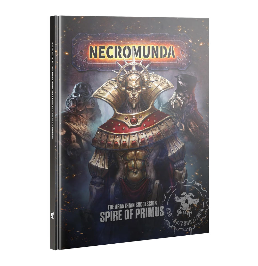 Games Workshop Necromunda Spire of Primus cover—perfect for prep and immersive campaign play.