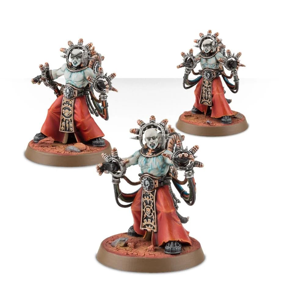 Games Workshop Adeptus Mechanicus Electro-Priests assembled pose ready for game sessions