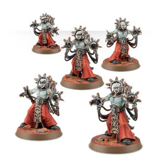 Games Workshop Electro-Priests close-up detailing weapons and robes for painting