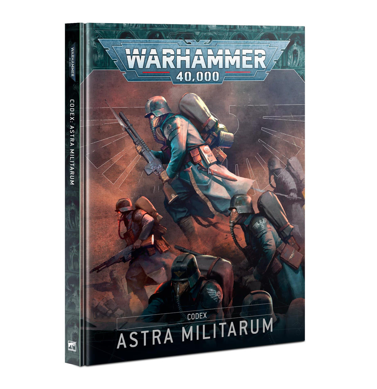 Games Workshop Codex Astra Militarum cover shows iconic regiments for on-table battles.