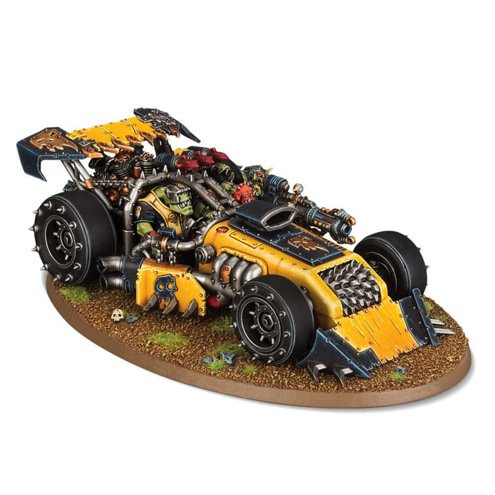Games Workshop Warhammer 40k Orks Shokkjump Dragsta front view, a fast armed transport for quick battlefield actions.