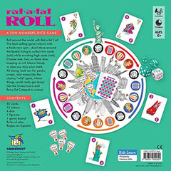 Gamewright Rat-A-Tat Roll board layout with bright tracks and characters