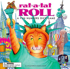 Gamewright Rat-A-Tat Roll cards shown during play for strategic decisions