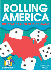 Compact game box and layout of the United States on display.