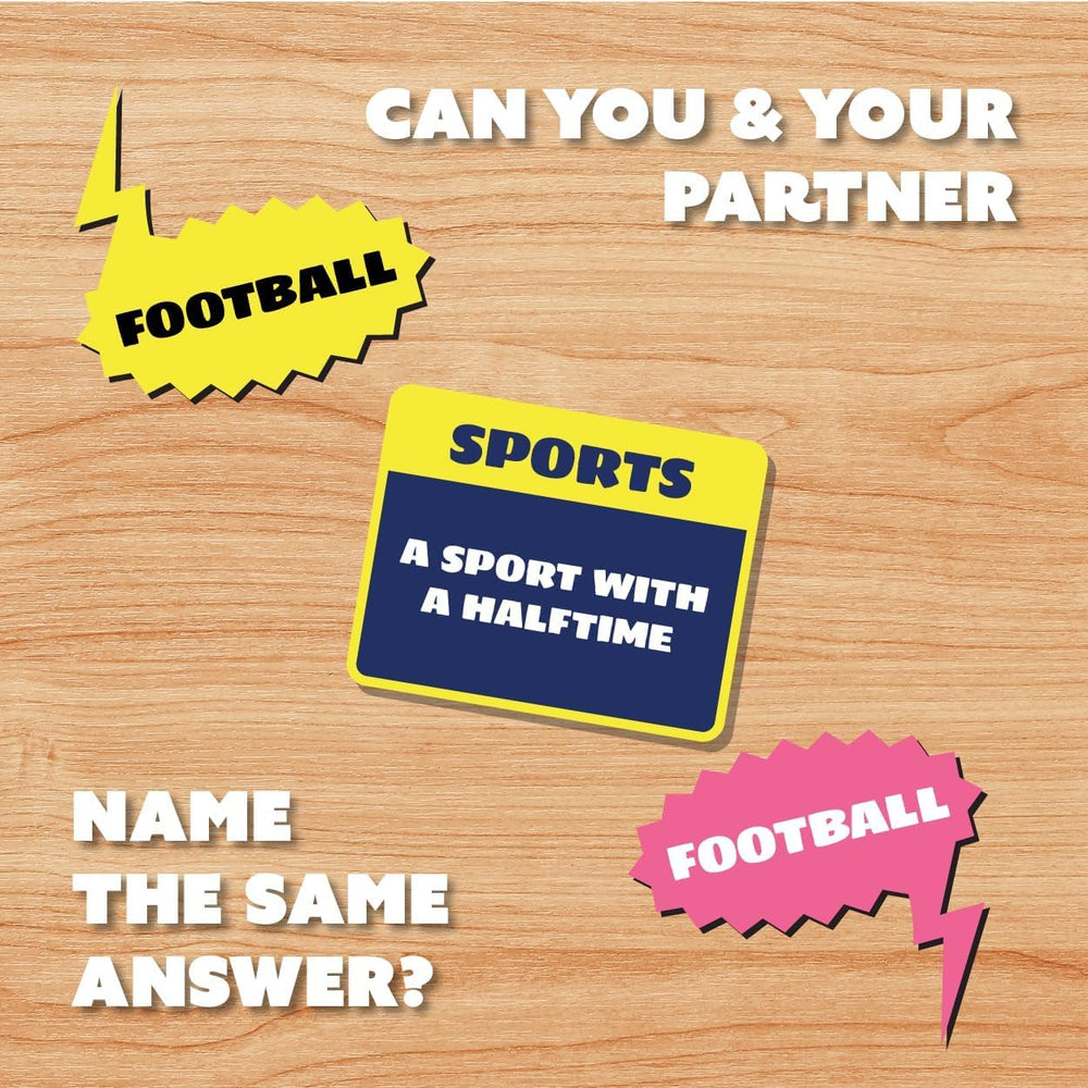 Gamewright Think 'N Sync prompt cards highlight creative prompts for laughs.