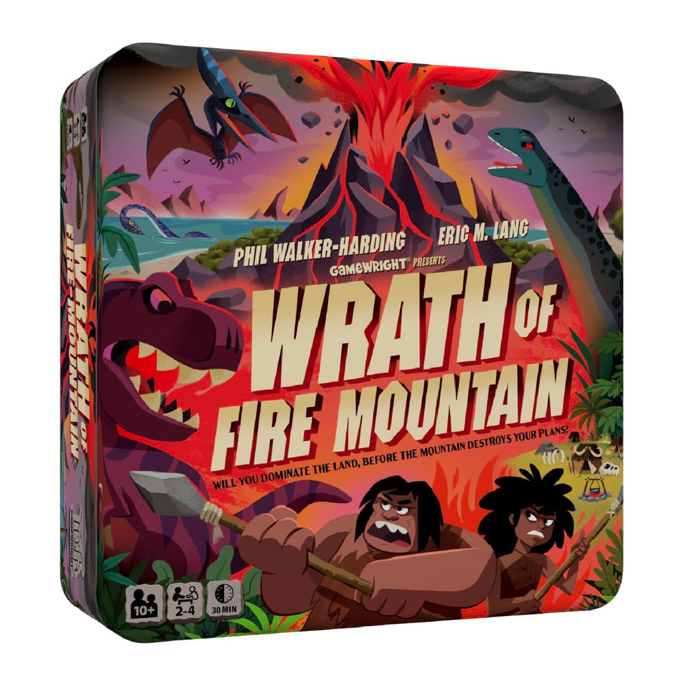 Gamewright Wrath of Fire Mountain gameboard shows shifting terrain for strategic planning.