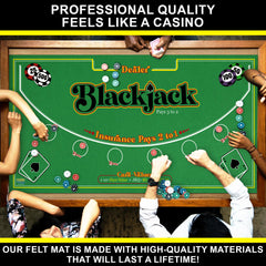 Gamie Blackjack layout side close-up on durable felt surface