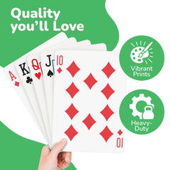 Gamie casino-theme party oversize cards set dramatic decor and props.