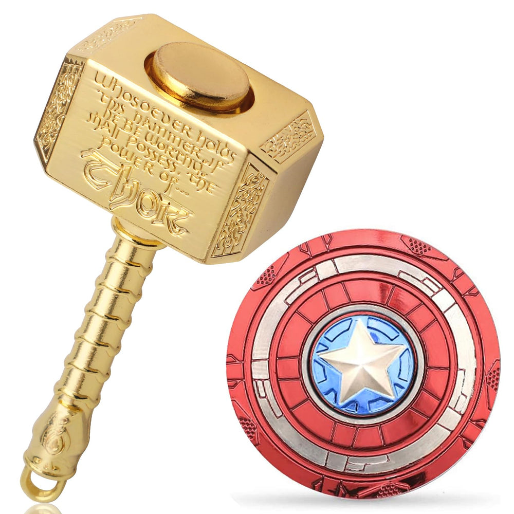 Gamtec fidget chain hammer spinner with hammer and shield for focused work and stress relief.