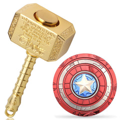 Gamtec fidget chain hammer spinner with hammer and shield for focused work and stress relief.