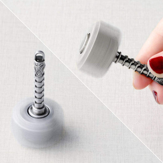 Gamtec mini hammer spinner two-pack display showing hammer and star designs
