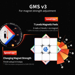 GAN 11 M Pro glossy surface option enables sleek, fast turning.