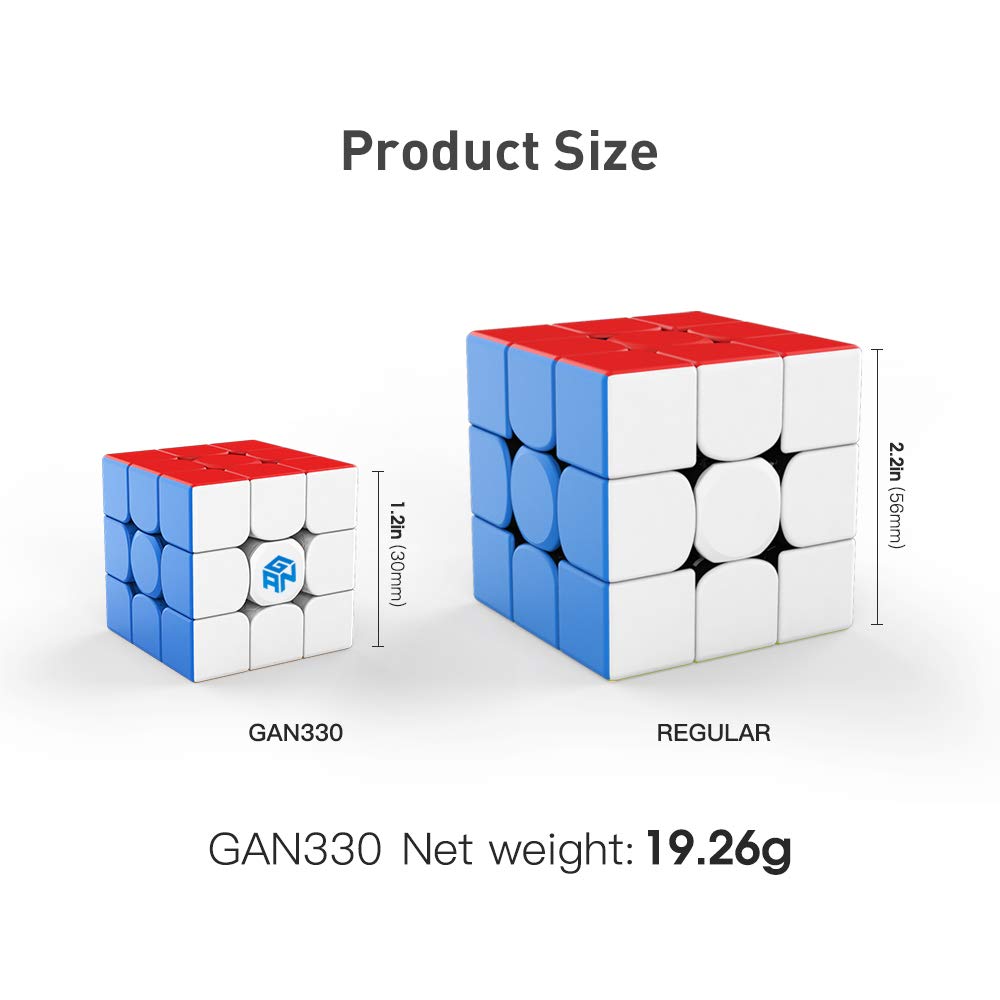 GAN 330 keychain cube top view emphasizing minimalist, stylish bag accessory.