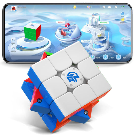 GAN 356 i3 stickerless 3x3 cube delivers smooth turning for faster practice.