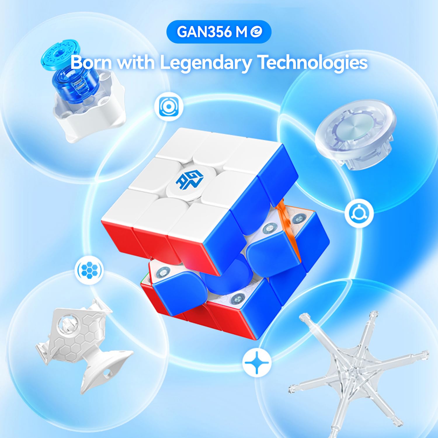 GAN 356 ME frosted finish provides steady feel during fast solves.