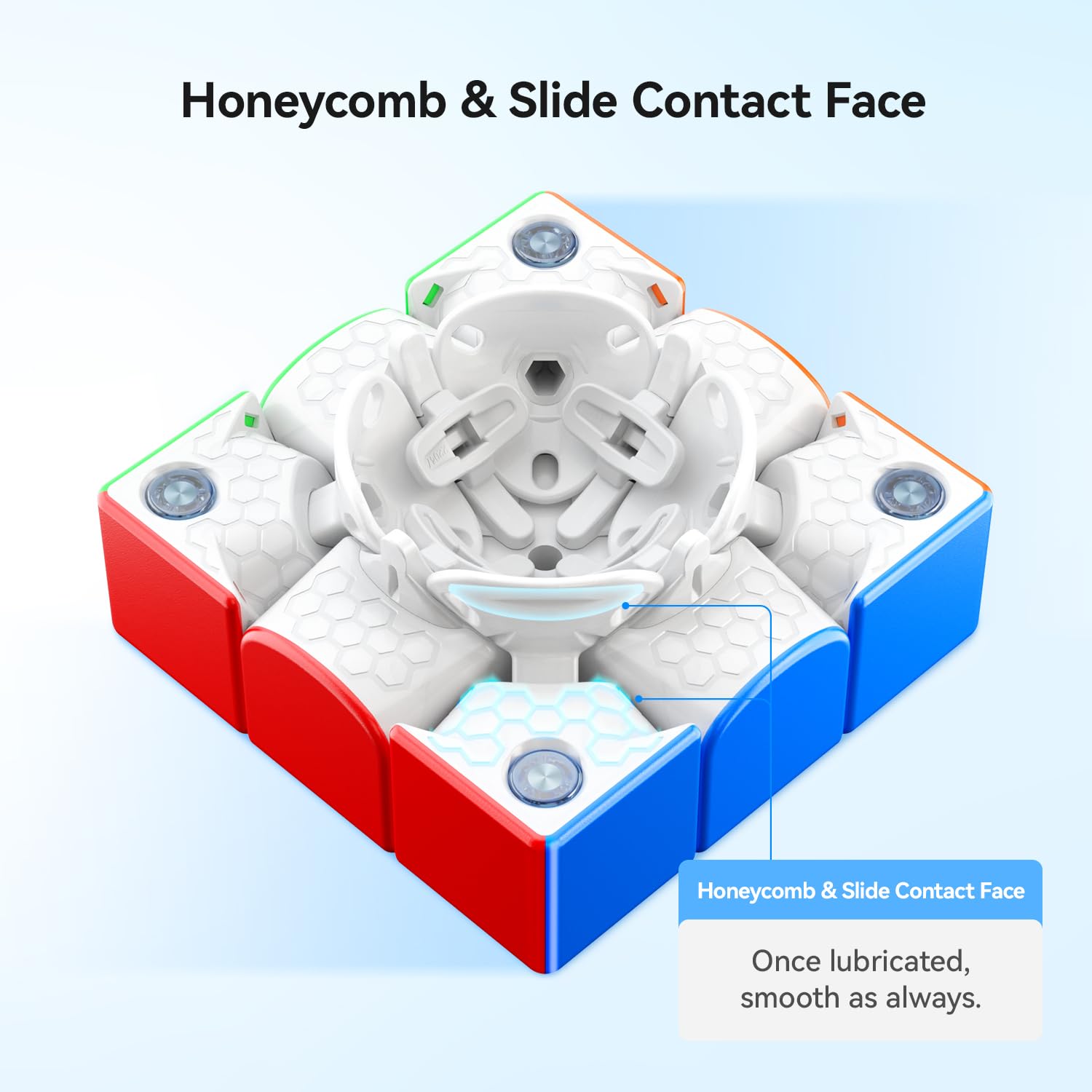 GAN 356 ME honeycomb surface and slide contact reduce friction.