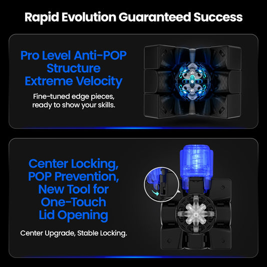 GAN 14 Maglev Pro centre locking enhances stability during fast turns.