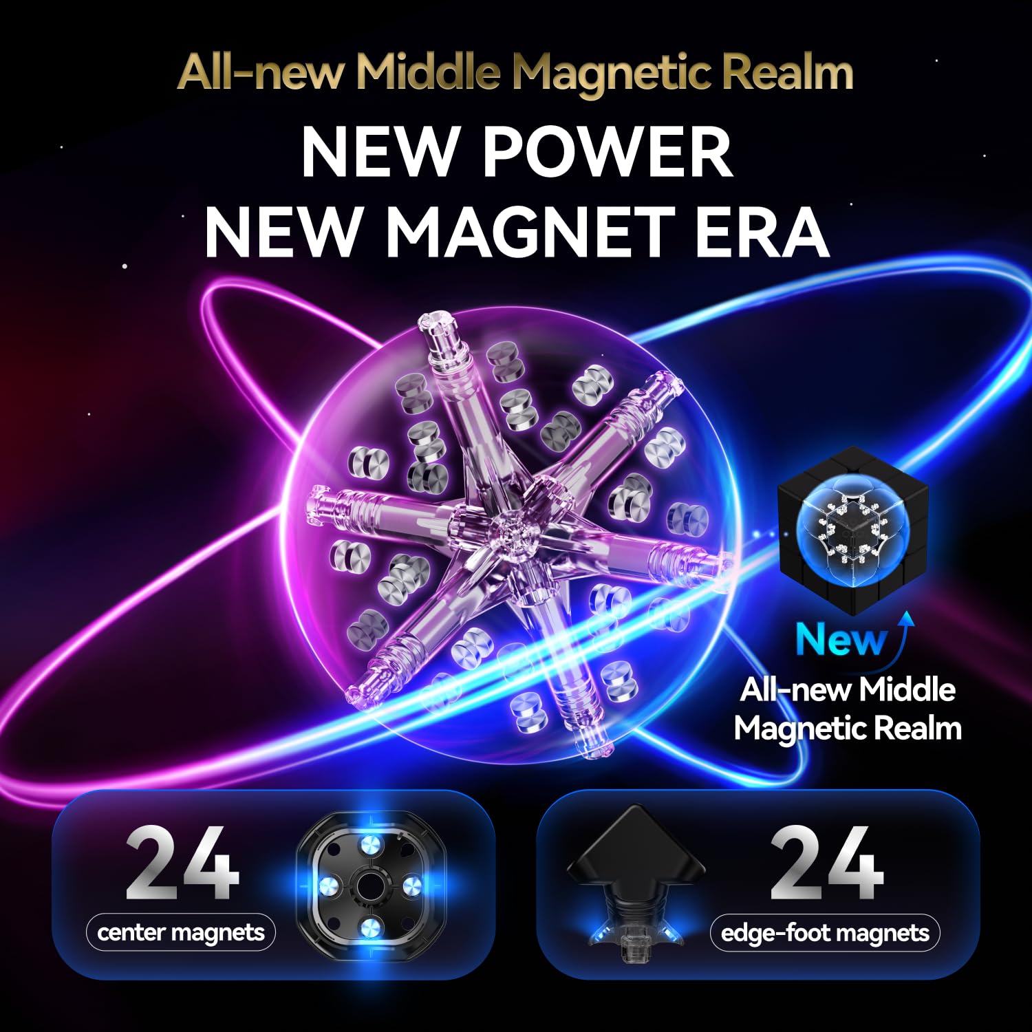 GAN 16 Maglev Max magnet arrangement shows strong positioning during turns.