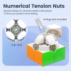GAN 251 V2 stickerless bright colors aid quick layer differentiation.