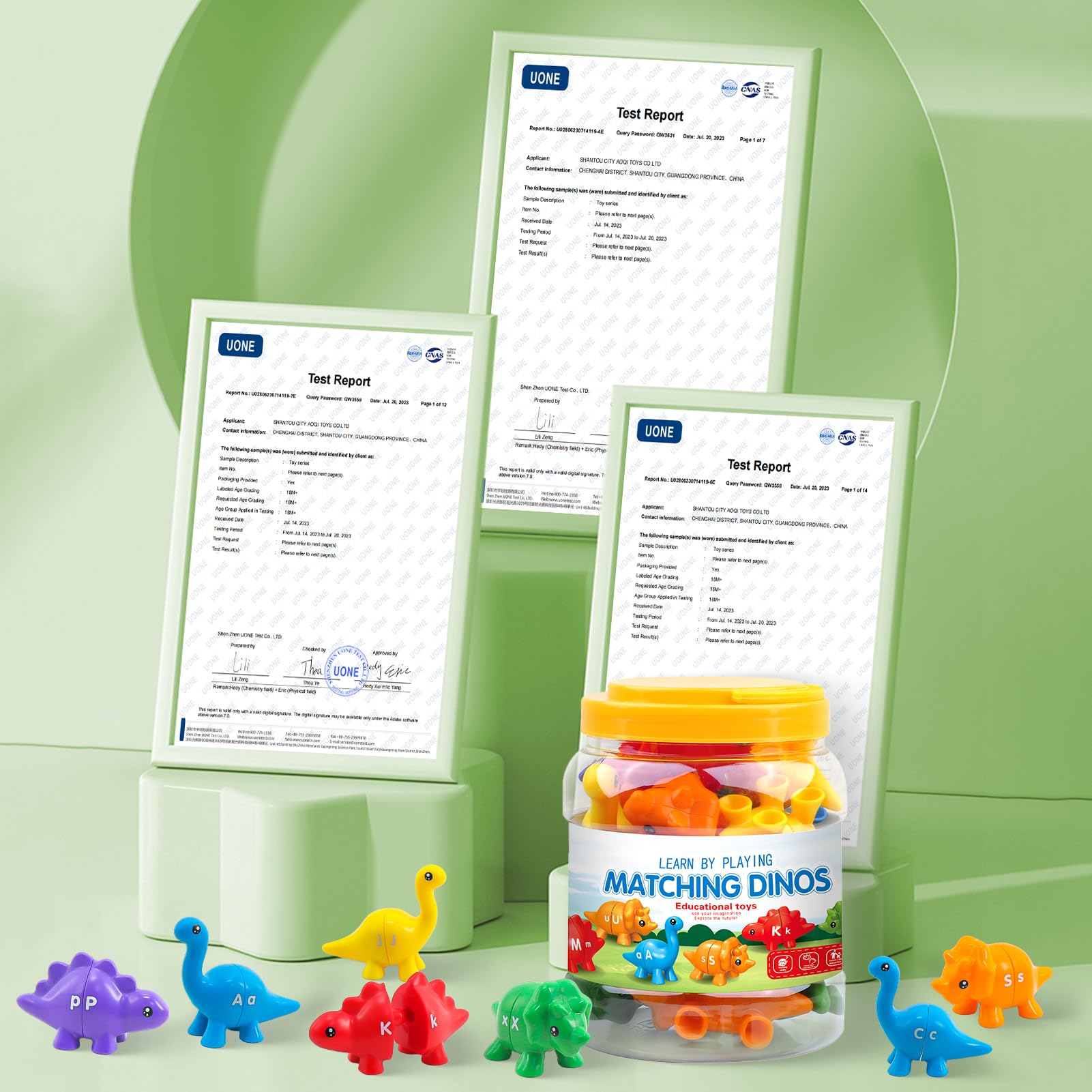 Ganaj gift-pack dinosaur letters shown in box ideal for birthdays and holidays.