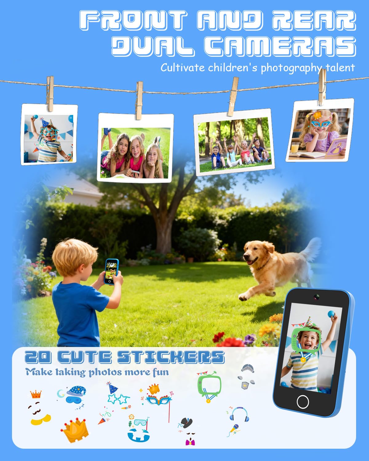 Gandashi Kids Smart Phone MP3/MP4 player for music and videos on the go.
