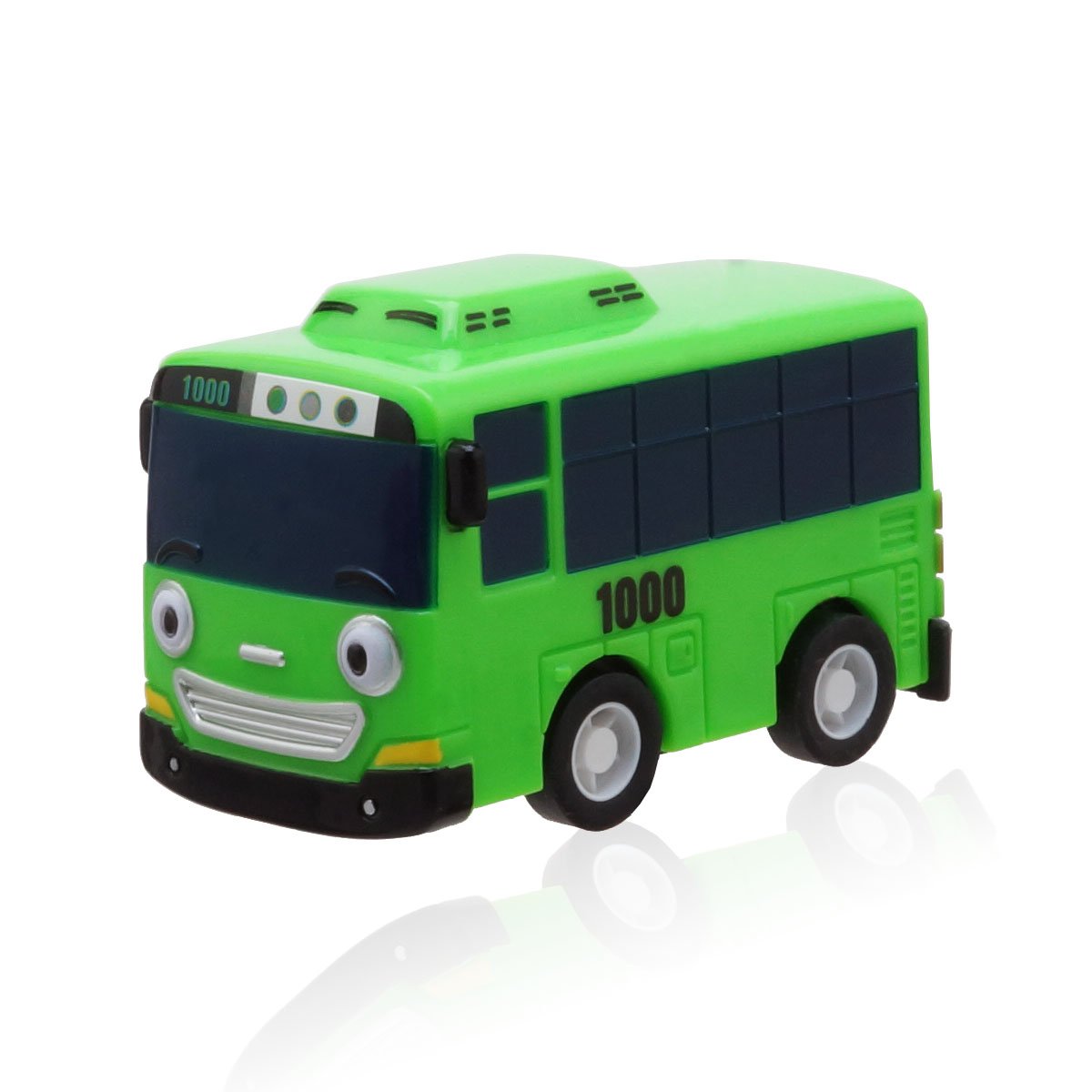 Gani the Little Bus wind-up closeup emphasizes calm mediation in adventures.