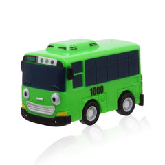 Gani the Little Bus wind-up closeup emphasizes calm mediation in adventures.