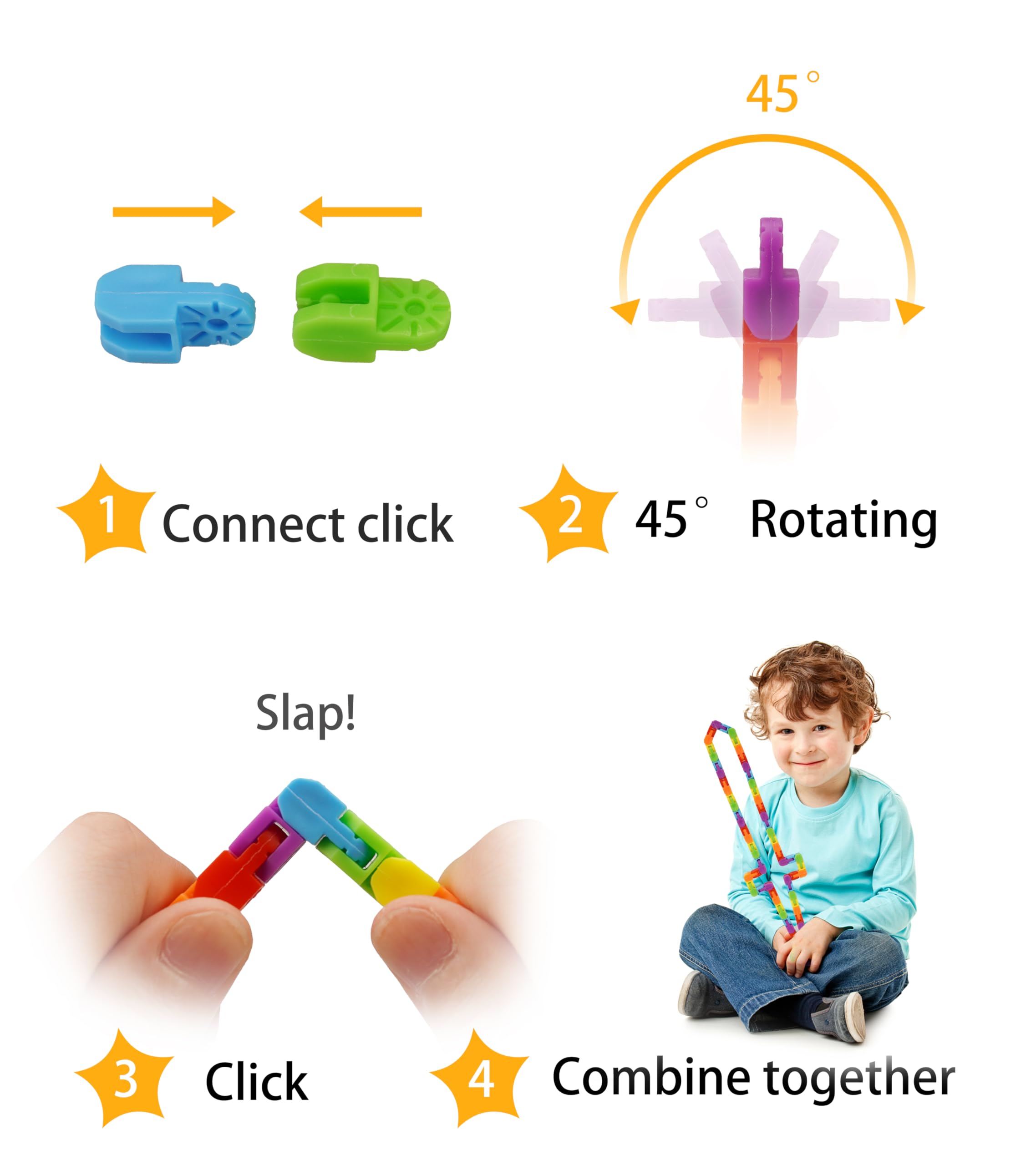 Ganowo Classroom-reward fidget: 24-link design unlocks letters, numbers, animals and more