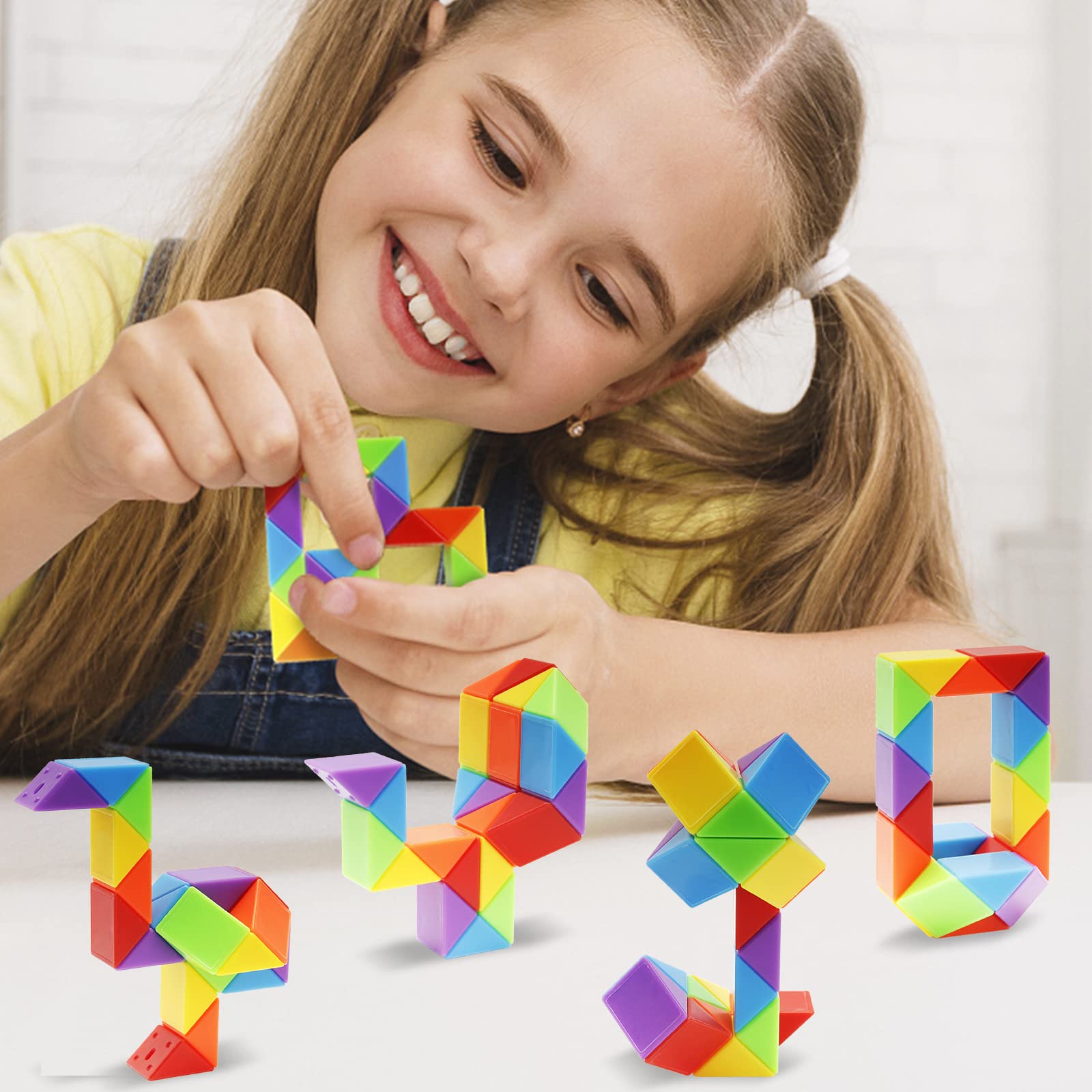 Ganowo kids using snake cube for portable, brain-teasing activity on the go.