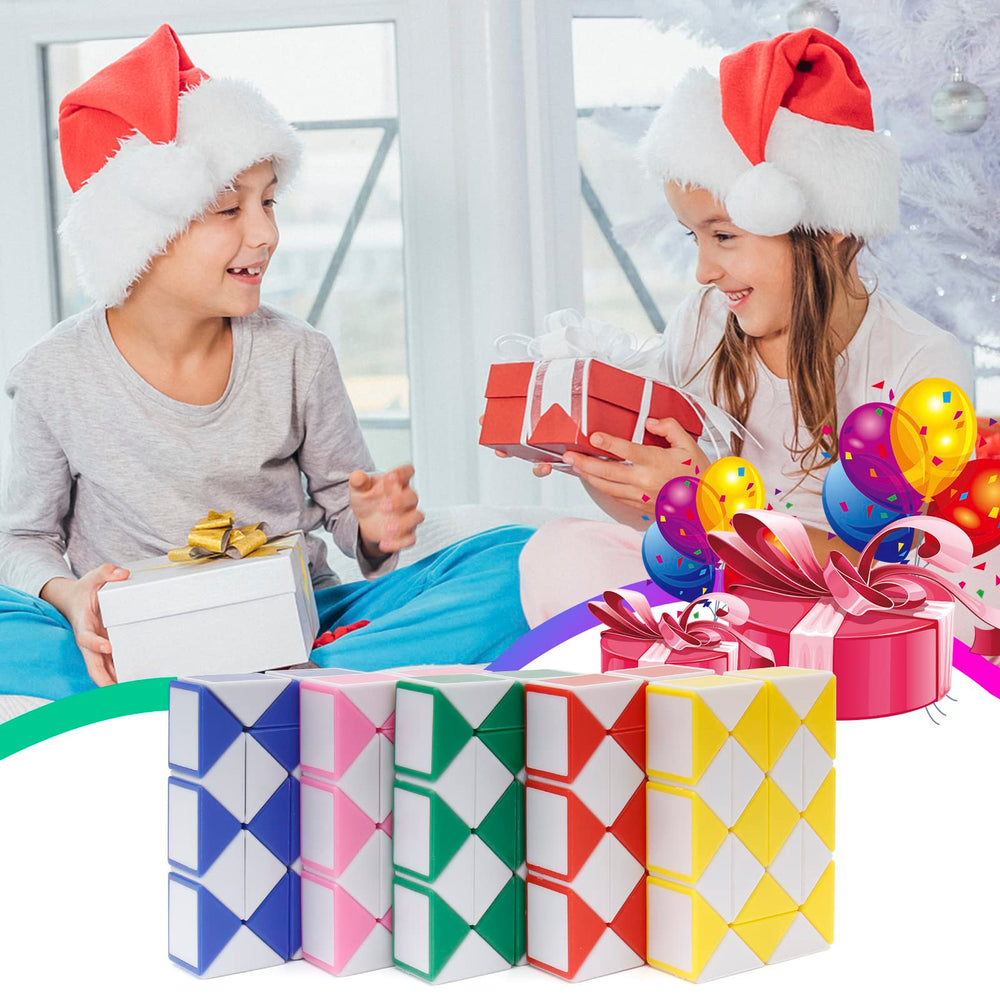 Ganowo random colors snake cube twist pack with varied colors for travel and play
