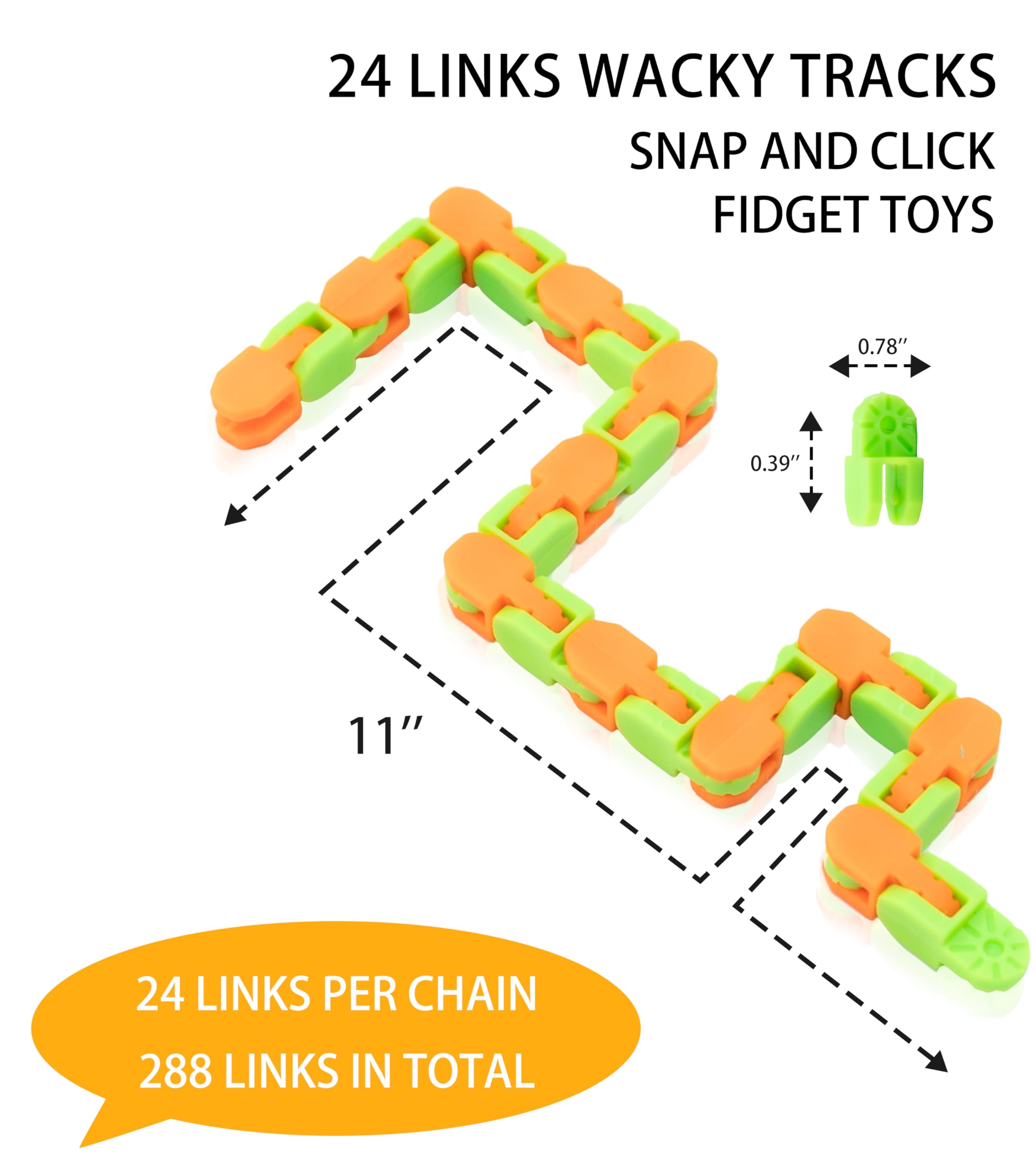 Ganowo Wacky Tracks 18-pack shape formation enhances fine motor skills during play.