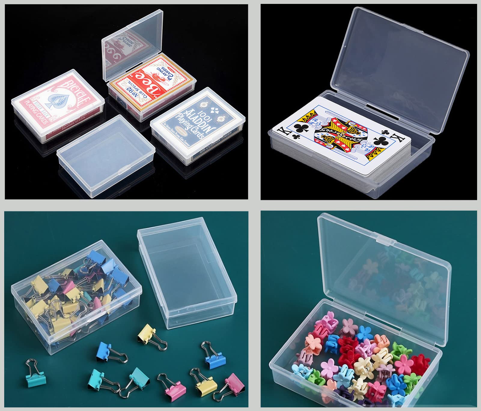 Gansita transparent card organizer shows contents and protects decks during transport.