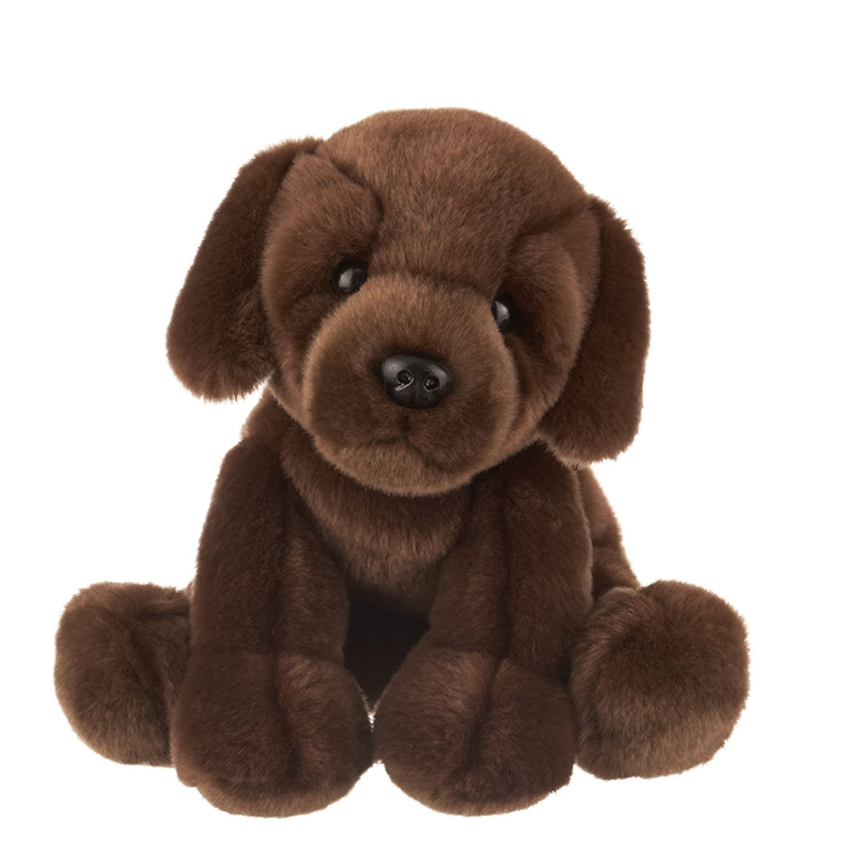 Ganz Heritage Chocolate Labrador plush front view, soft fur ideal for cuddling.