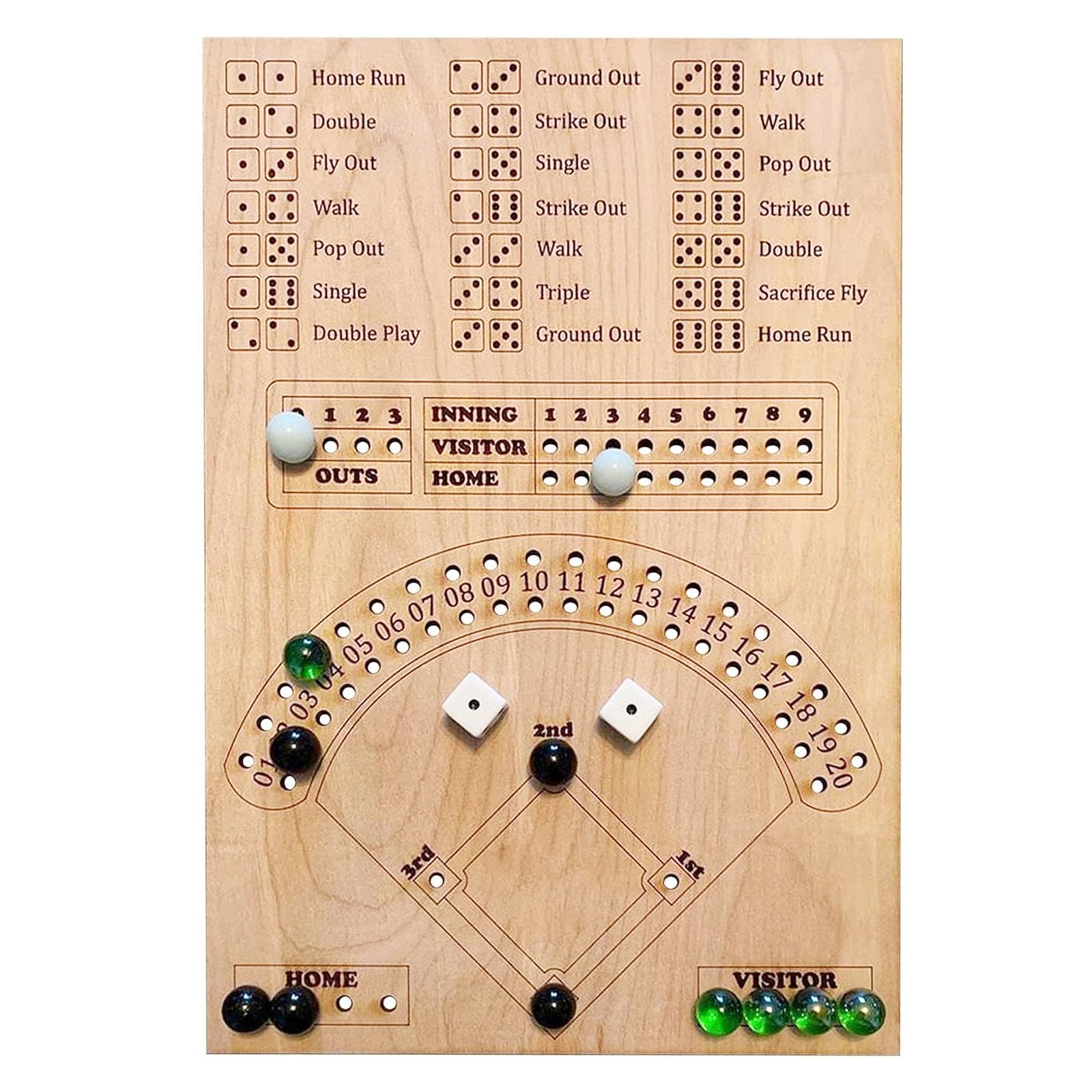 GAOMEIDA baseball-dice-board-game-cover showing durable wooden design for family game nights
