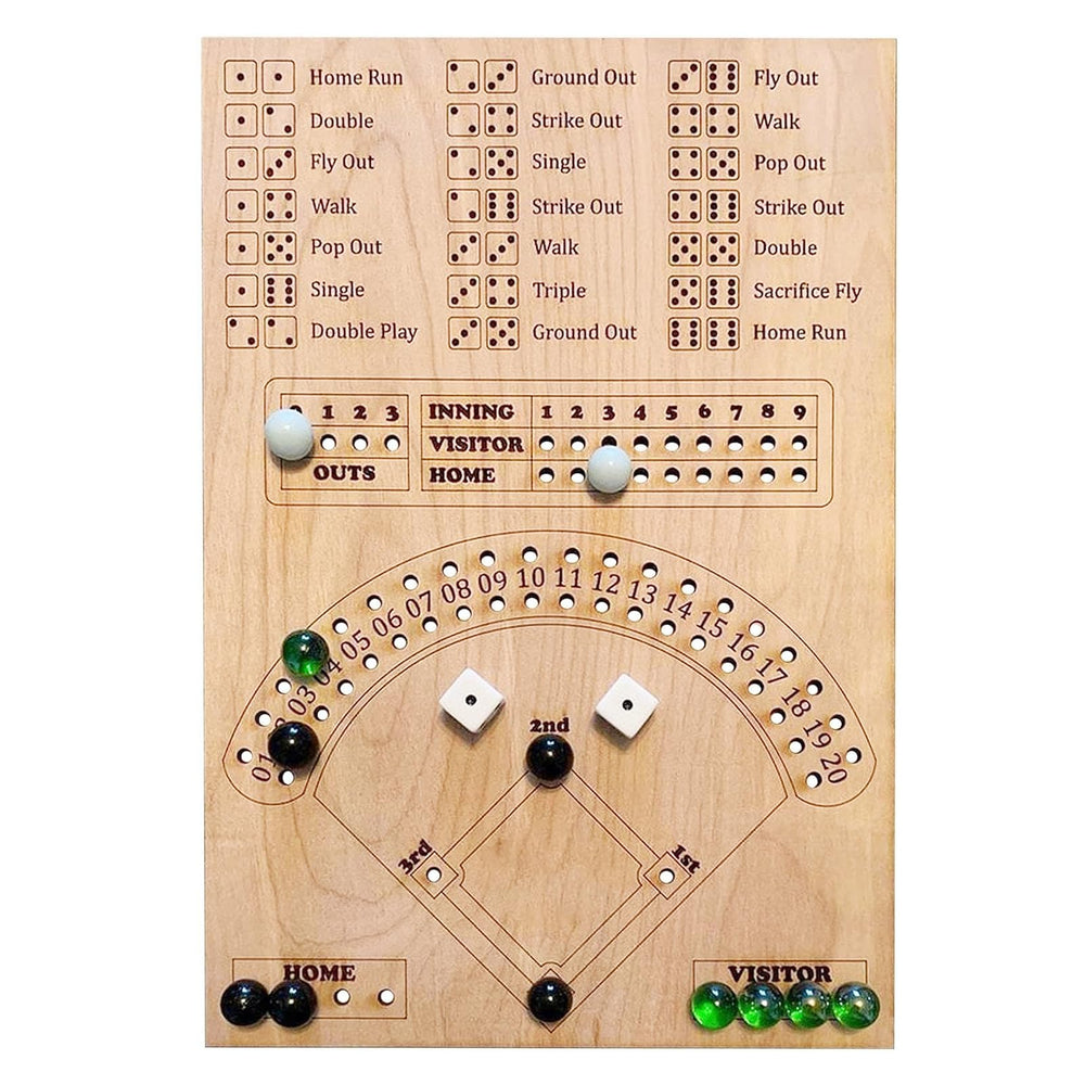 GAOMEIDA baseball-dice-board-game-cover showing durable wooden design for family game nights
