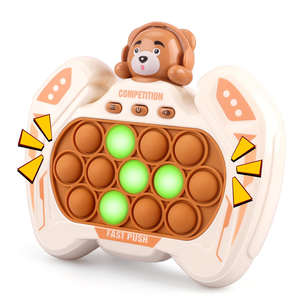 GAPER GO fast push game brown bear; satisfying bubbles to pop for focus.