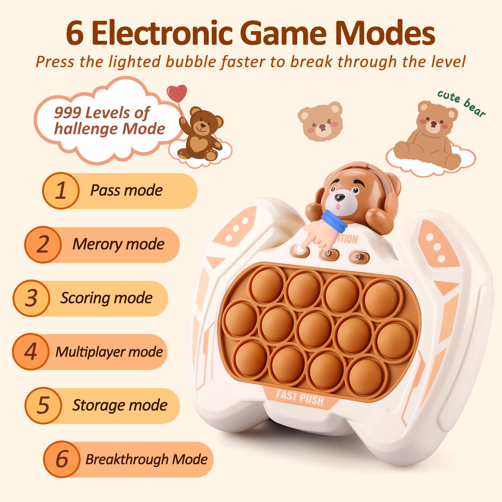 GAPER GO fast push game being held by a child for quiet entertainment on the go.