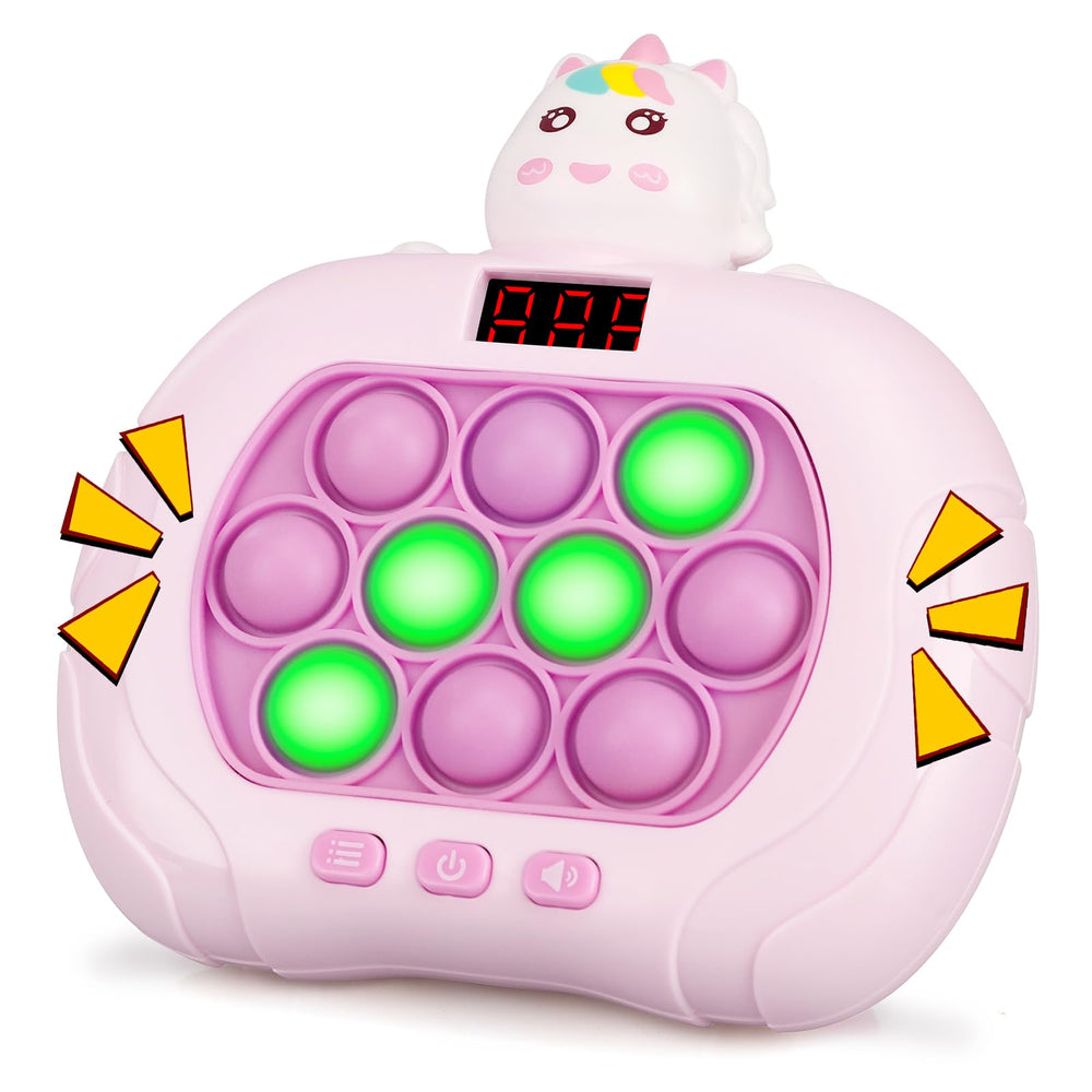 GAPER GO fast push light up fidget toy; front view with bright LEDs for focus.