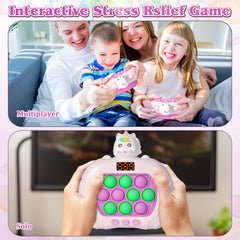 GAPER GO fast push light up fidget toy; in hand for easy grip and focused play.