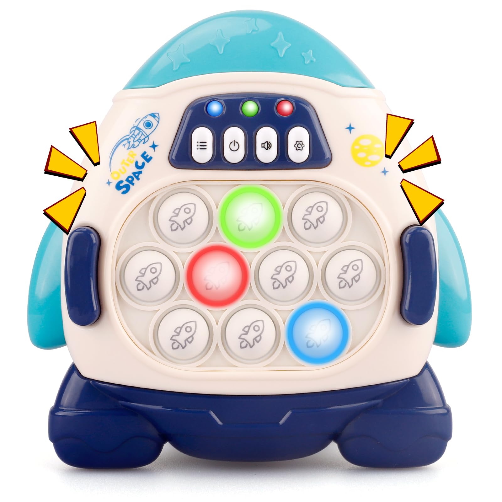 GAPER GO fast push rocket toy showing quick fidget action for focus.