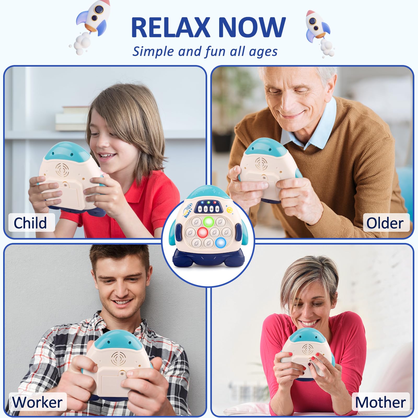 GAPER GO pop bubble sensory toy illustrating calming play for relaxation.
