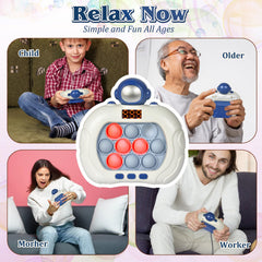 GAPER GO Pop Game kid using handheld fidget toy during line wait