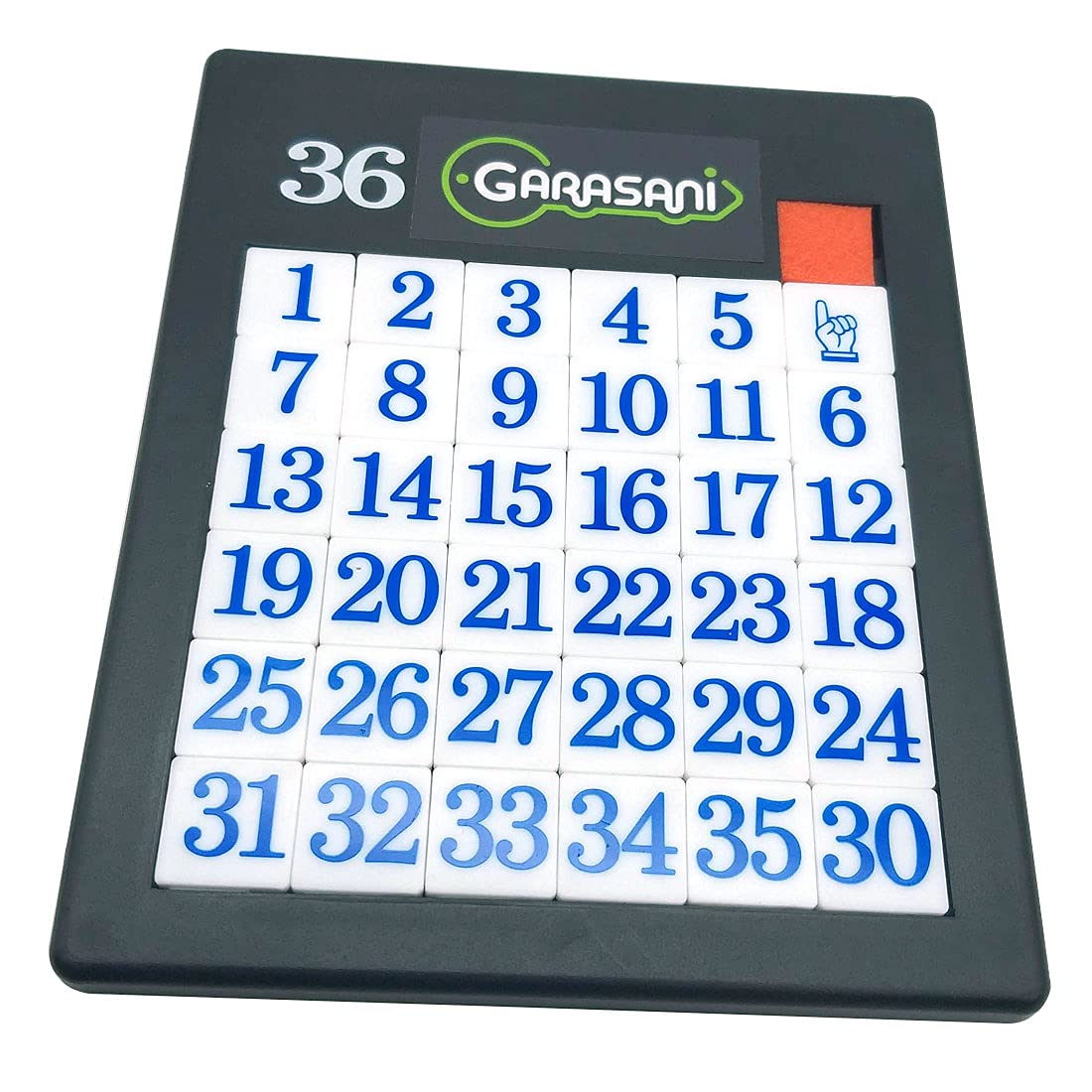 GARASANI 35-number slide puzzle front view for travel-friendly focus