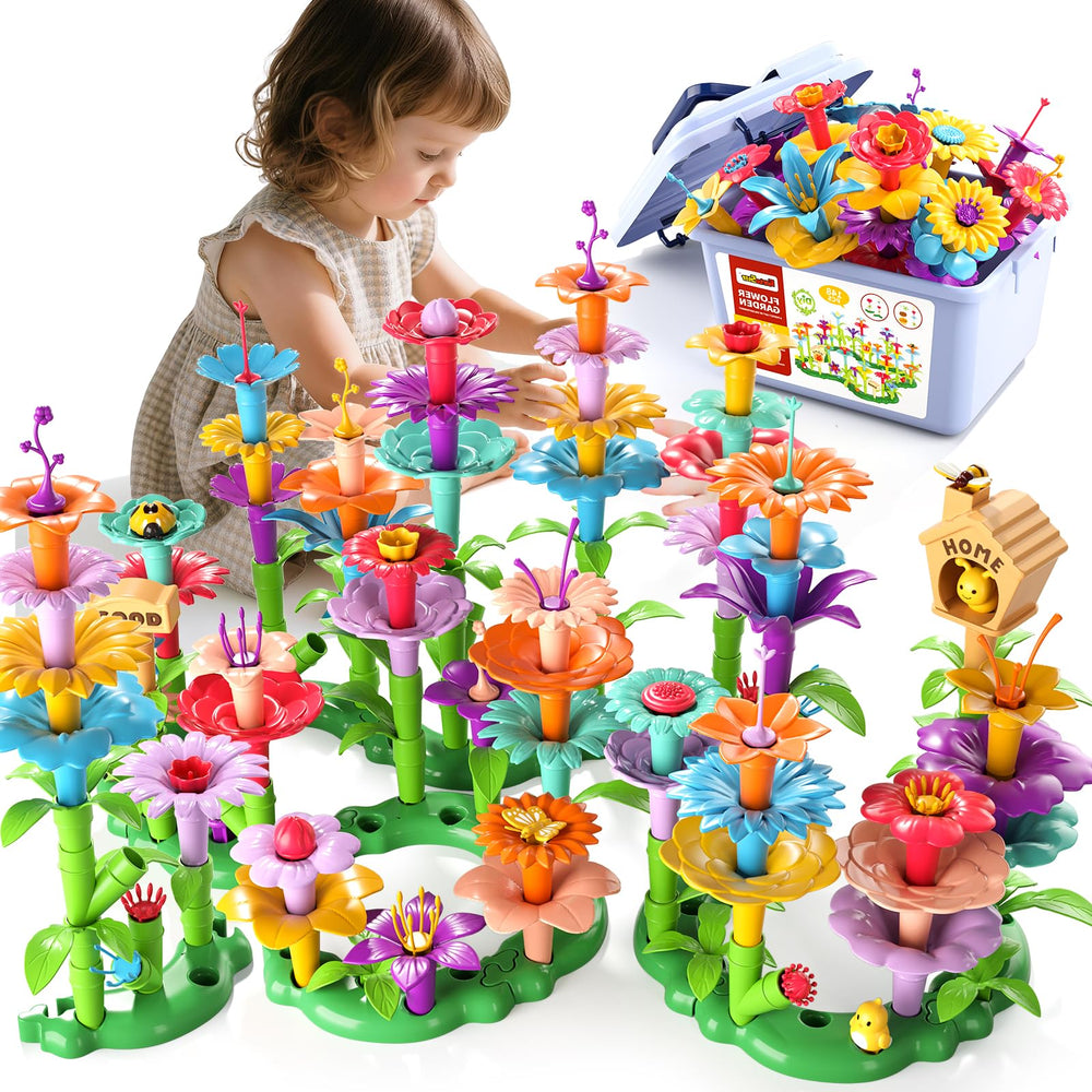 Garbo Star 148PCS flower garden set encourages creative building and play.
